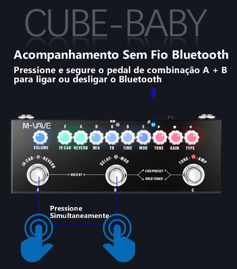 Pedais multi-efeitos de guitarra multi-efeitos combinados Delay Reverb Effect Pedal de guitarra com carregamento IR Pedal de guitarra multi-efeitos para guitarra elétrica