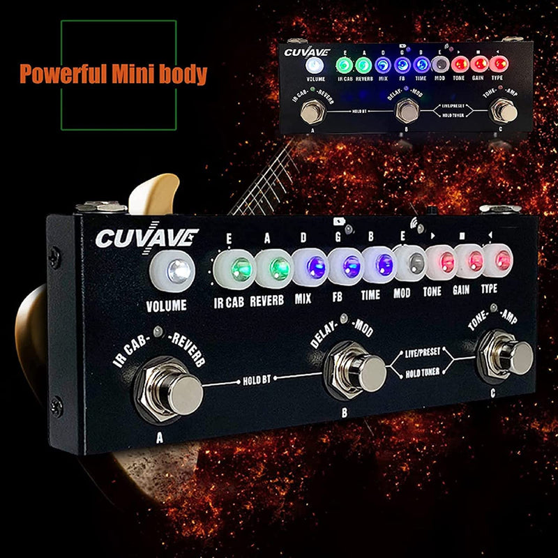 Pedais multi-efeitos de guitarra multi-efeitos combinados Delay Reverb Effect Pedal de guitarra com carregamento IR Pedal de guitarra multi-efeitos para guitarra elétrica