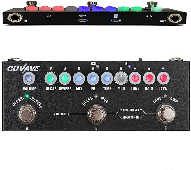 Pedais multi-efeitos de guitarra multi-efeitos combinados Delay Reverb Effect Pedal de guitarra com carregamento IR Pedal de guitarra multi-efeitos para guitarra elétrica